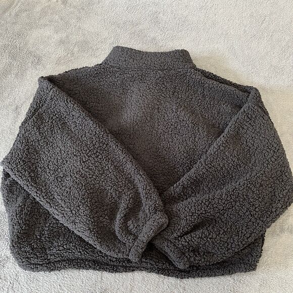 Express Fleece Jacket Coat Women’s Black XL Full Zip Sherpa - Picture 2 of 5